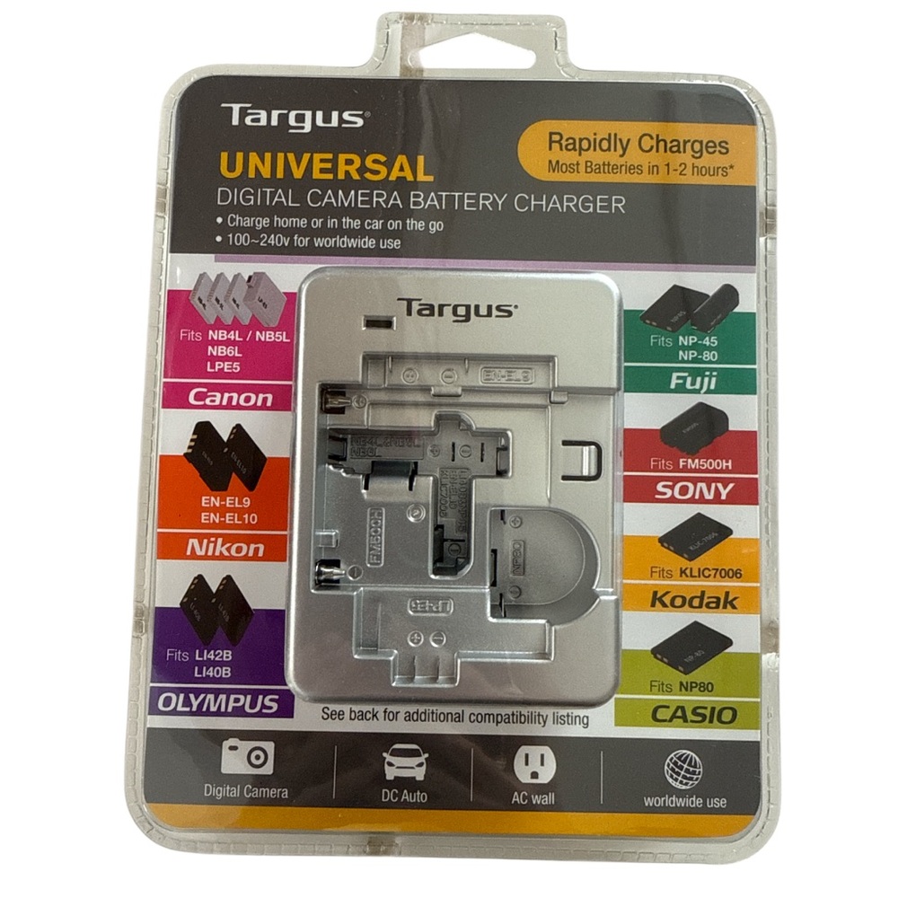 Targus Universal Digital Camera Battery Charger - Black and Gray NWT